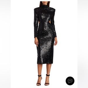 Cinq À Sept  Daniela black sequin party dress